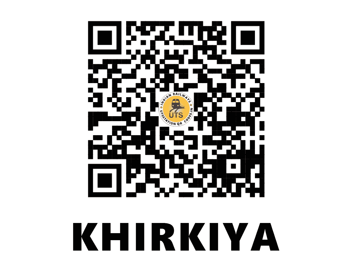 UTS QR Code for KHIRKIYA - KKN (WC - MADHYA PRADESH)